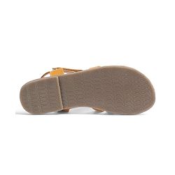 Pine Kids Sandals with Velcro Closure Flower Applique- Yellow