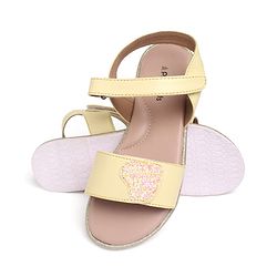 Pine Kids Velcro Closure Sandals with Heart Patch - Blue