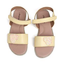 Pine Kids Velcro Closure Sandals with Heart Patch - Blue