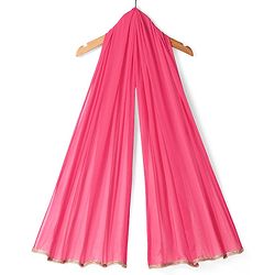 Pine Kids Woven Sequin Embroidered Half Sleeves Choli Lehenga Set with Dupatta - Pink