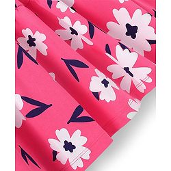 Pine Kids 100% Cotton Knit Frill Sleeves Floral Print Dress - Pink