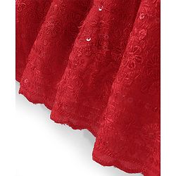 Pine Kids Half Sleeves All Over Embroidered Lehenga Choli Set With Dupatta - Red