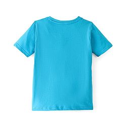 Pine Kids Cotton Knit Half Sleeves T-Shirts Beach Print- Blue