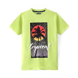Pine Kids Half Sleeves T-Shirt With Tropical Print - Easter Egg