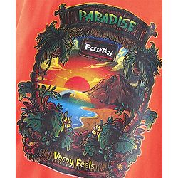 Pine Kids 100% Cotton Half Sleeves T-Shirt Jungle Print - Orange