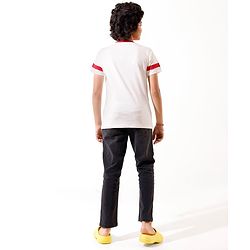 Pine Kids Half Sleeves Championship Printed T-Shirt - Snow White