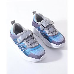 Pine Kids Velcro Closure Casual Shoes - Blue & Grey