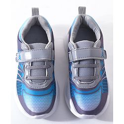 Pine Kids Velcro Closure Casual Shoes - Blue & Grey