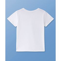 Pine Kids 100% Cotton Half Sleeves Round Neck T-Shirt Butterfly Print - Snow White