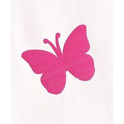 Pine Kids 100% Cotton Half Sleeves Round Neck T-Shirt Butterfly Print - Snow White