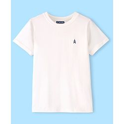 Pine Kids 100 % Cotton Half Sleeves Round Neck T-Shirt - Snow White