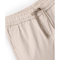 Pine Kids Stretchable Cotton Full Length Elasticated Waist Comfort Fit Trouser Solid Colour - Beige