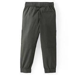 Pine Kids Cotton Elastane Woven   Full Length Jogger -Olive Green