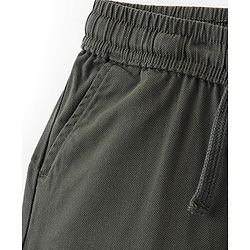 Pine Kids Cotton Elastane Woven   Full Length Jogger -Olive Green