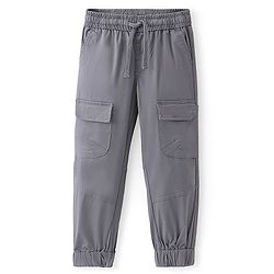 Pine Kids Cotton Elastane Woven   Full Length Jogger -Grey