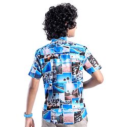 Pine Kids Cotton Woven Half Sleeves Beach Print  Shirts - Multicolour