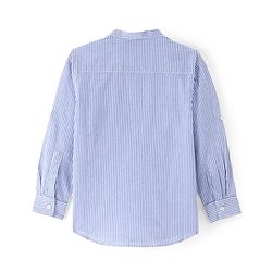 Pine Kids Cotton Full Sleeves With One Pocket Stripe Shirt - Blue