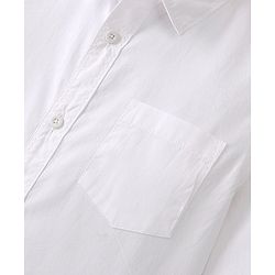 Pine Kids Cotton Roll up Full Sleeves Solid Color Shirt - White