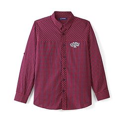 Pine Kids Cotton Woven Full Sleeves Check Shirt with Inner T-Shirt - Maroon