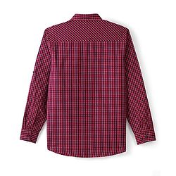 Pine Kids Cotton Woven Full Sleeves Check Shirt with Inner T-Shirt - Maroon
