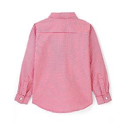 Pine Kids Cotton Woven Full Sleeves Checks Shirt with Inner Printed T-Shirt - Red