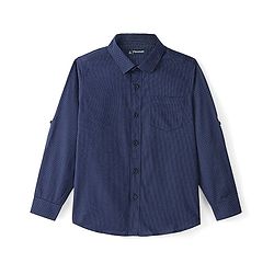 Pine Kids Cotton Woven Full Sleeves Polka Dots Printed Party Shirt with Bow Tie - Blue