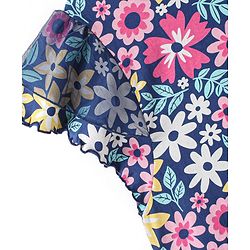 Pine Kids 100% Cotton Flared Sleeves Top All Over Printed Floral - Navy Peony