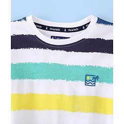 Pine Kids Cotton Knit Half Sleeves Striped T-Shirt - Multicolour