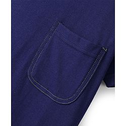 Pine Kids Cotton Knit Half Sleeves T-Shirt with Stripes Design - Blue Depths