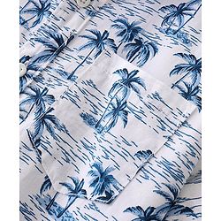 Pine Kids 100% Cotton Woven Half Sleeves Tropical Printed Shirt - White