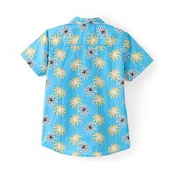 Pine Kids Cotton Half Sleeves Palm Tree Printed Shirt - Blue