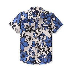 Pine Kids Cotton Woven Half Sleeves Shirt Floral Print - Multicolour