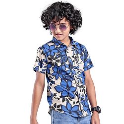 Pine Kids Cotton Woven Half Sleeves Shirt Floral Print - Multicolour