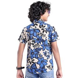 Pine Kids Cotton Woven Half Sleeves Shirt Floral Print - Multicolour