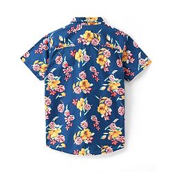 Pine Kids Cotton Woven Half Sleeves Shirt Floral Print - Multicolour