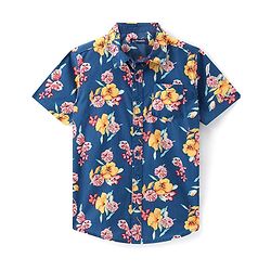 Pine Kids Cotton Woven Half Sleeves Shirt Floral Print - Multicolour