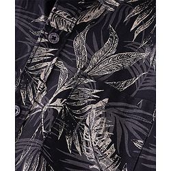 Pine Kids Cotton Woven Half Sleeves Shirt All Over Tropical Print - Black