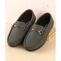 Pine Kids Slip On Loafer Shoes - Olive