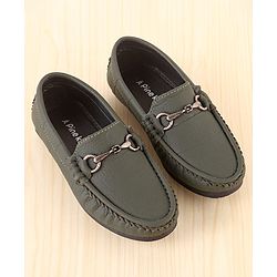 Pine Kids Slip On Loafer Shoes - Olive