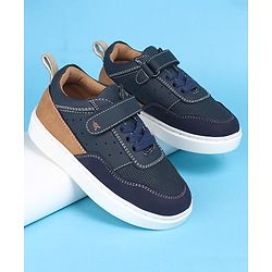 Pine Kids Casual Shoes with Velcro Closure - Navy Blue