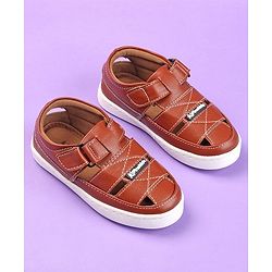 Pine Kids Velcro Closure Sandals - Brown