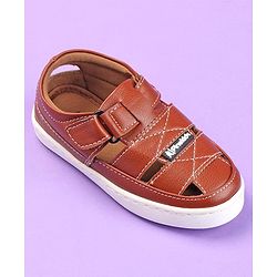 Pine Kids Velcro Closure Sandals - Brown