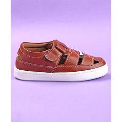 Pine Kids Velcro Closure Sandals - Brown