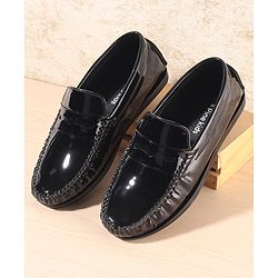 Pine Kids Slip On Loafer Shoes - Black