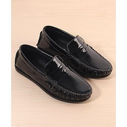 Pine Kids Slip On Loafer Shoes - Black