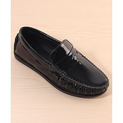 Pine Kids Slip On Loafer Shoes - Black