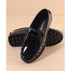 Pine Kids Slip On Loafer Shoes - Black
