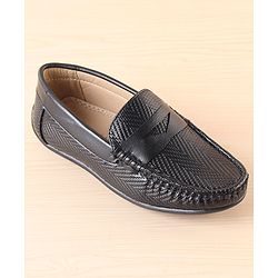 Pine Kids Slip On Loafer Shoes - Black
