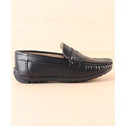 Pine Kids Slip On Loafer Shoes - Black