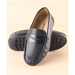 Pine Kids Slip On Loafer Shoes - Black